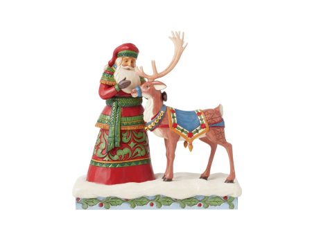 Santa Standing with Reindeer For Cheap