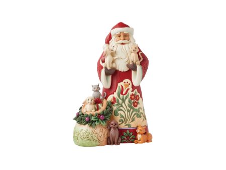 Santa with Pets Figurine For Sale