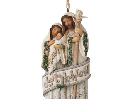 White Woodland Holy Family Orn Sale