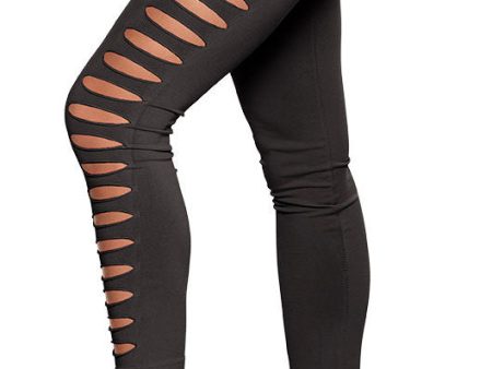 Leggings mit Schlitzen für Damen schwarz Online