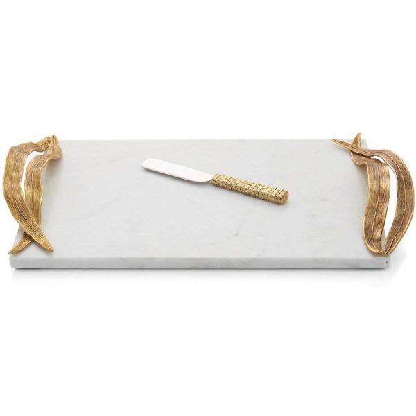 Michael Aram Palm Cheese Board & Knife 174914 Online Hot Sale