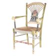 MacKenzie Childs Light Flower Basket Arm Chair For Discount