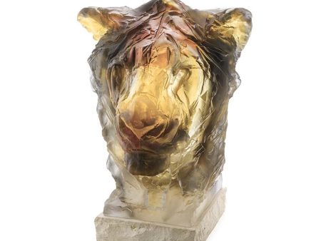 Daum Crystal Lion s Head Figurine 05707 Fashion