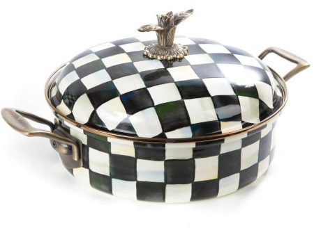 MacKenzie Childs Courtly Check Enamel 5 Qt Casserole Supply