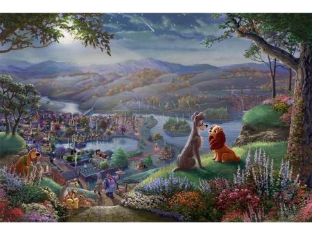 Thomas Kinkade - Lady & The Tramp - Falling In Love - 24x36 For Cheap