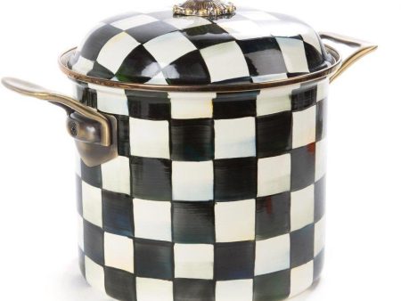 MacKenzie Childs Courtly Check 7 Qt Stockpot For Discount