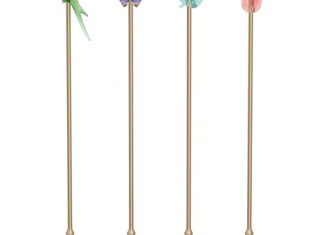 Swarovski Crystal Jungle Beats Cocktail Stirrers Andoki Set of 4 5557812 Online Sale