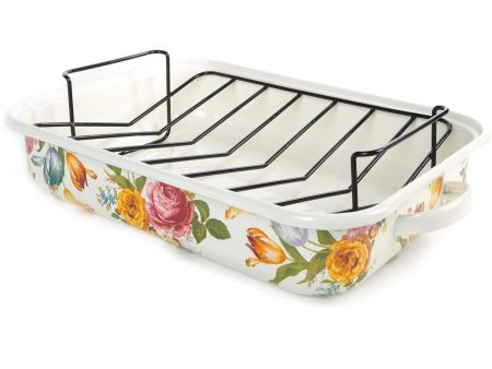 MacKenzie Childs Flower Market Enamel Roasting Pan Hot on Sale