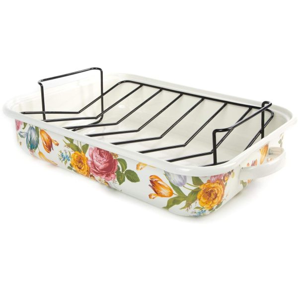 MacKenzie Childs Flower Market Enamel Roasting Pan Hot on Sale