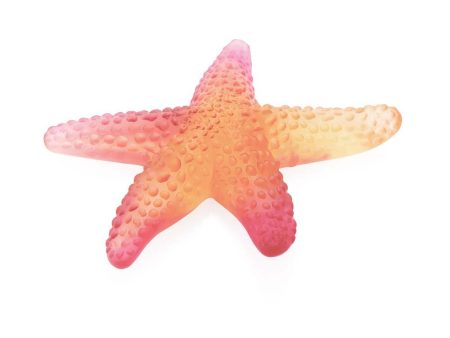 Daum Crystal Amber Red Mer De Corail Starfish 05711-1 For Sale